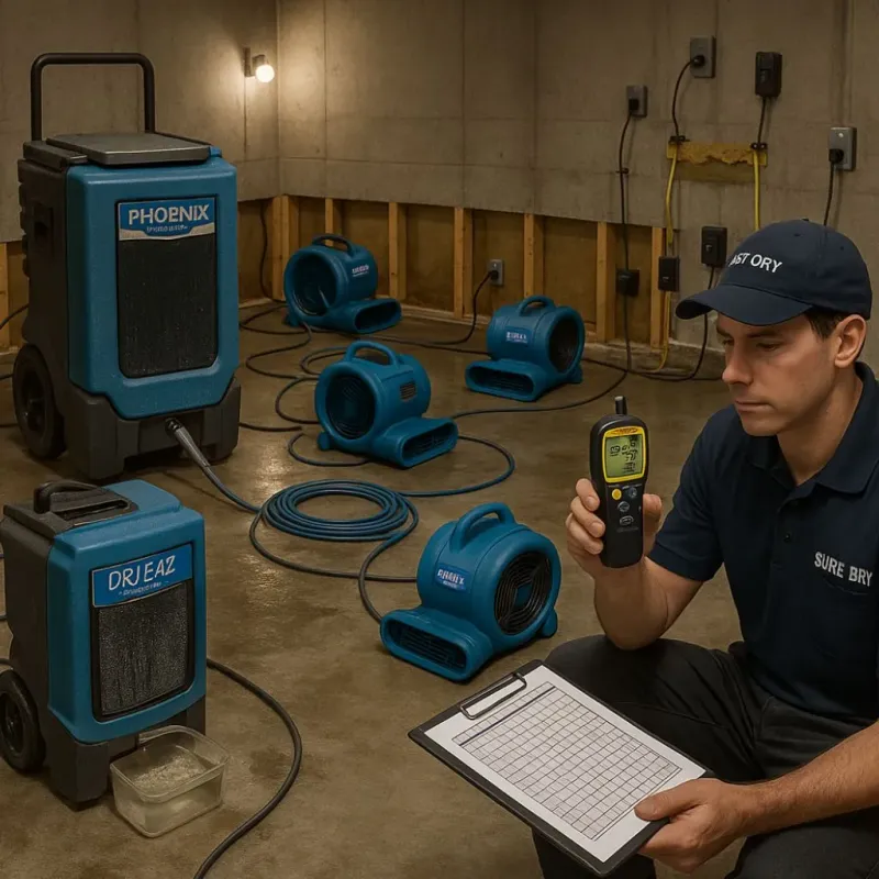 Structural Drying and Dehumidification process in Merced County, CA